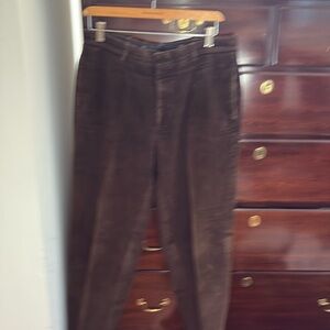 Flat front brown courderoy trouser with cuff